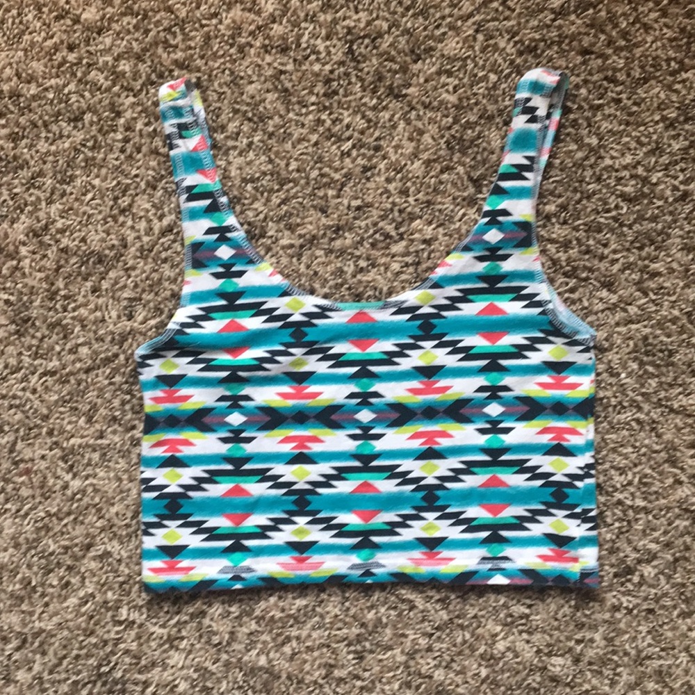 Aztec print crop top